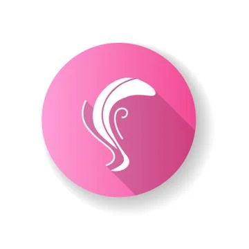 Odor pink flat design long shadow glyph icon. Bad smell. Perfume scent. Fragr Stock-Illustration