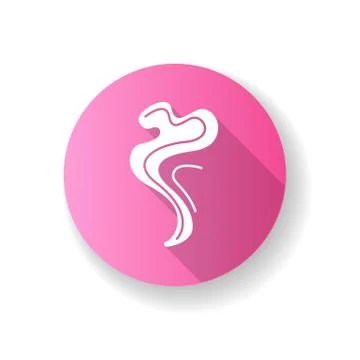 Odor pink flat design long shadow glyph icon. Perfume scent swirl. Aroma air  Stock-Illustration