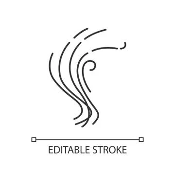 Odor pixel perfect linear icon. Bad smell. Perfume scent. Stink cloud, stench Stock-Illustration
