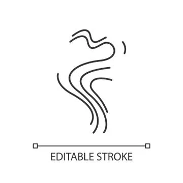 Odor pixel perfect linear icon. Perfume scent swirl. Good smell. Aroma air wa Stock-Illustration