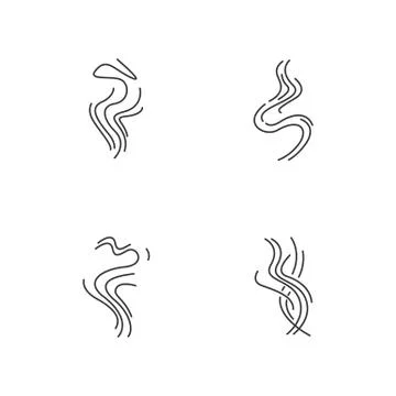 Odor pixel perfect linear icons set. Good smell. Fluid, nice perfume scent. A Stock-Illustration