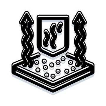 Odor protection shield with moisture wicking icon Stock Illustration