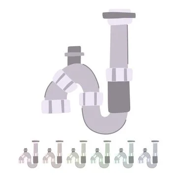 Odor waste drain trap vector cartoon graphic Stock Illustration