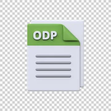 ODP file, format, 3D icon Illustrazione stock