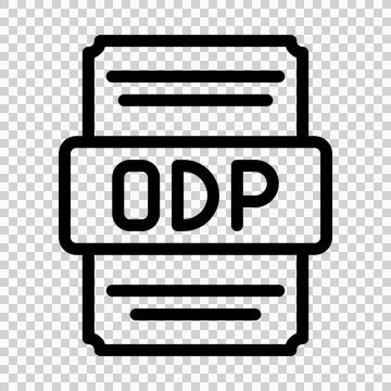 Odp icons file type. spreadsheet files document icon with outline design. vector Stock Illustration