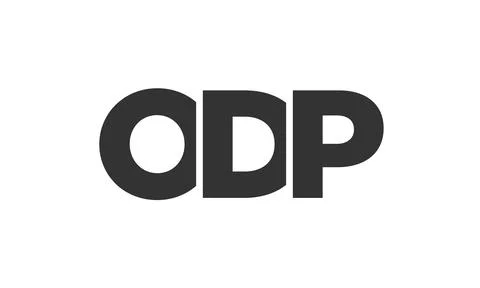ODP logo design template with strong and modern bold text. Initial based ve.. Stock Illustration
