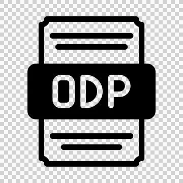 Odp spreadsheet file icon with black fill design. vector illustration. Stock Illustration