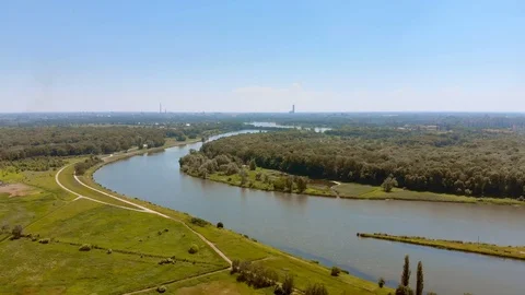 Odra River from above Stock-Footage 90599317