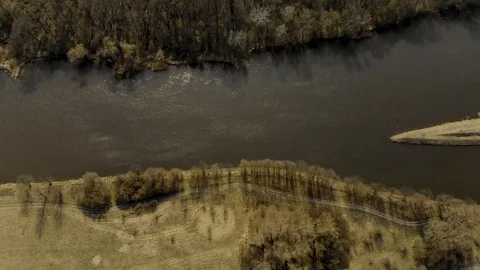 Odra river aerial view Video stock 88439075