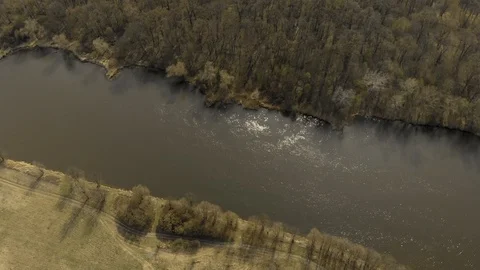 Odra river aerial view 库存影片 88439372
