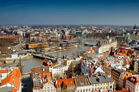 Odra river in Wroclaw Stock Photos