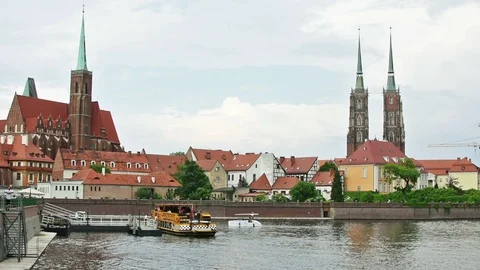 Odra in Wroclaw 스톡 동영상 89859086