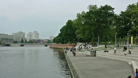 Odra in Wroclaw  Video stock 89860803