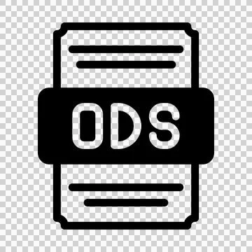 Ods spreadsheet file icon with black fill design. vector illustration. 스톡 일러스트