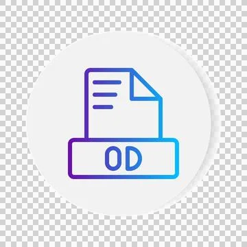 Odt document format file icon. with gradient outlines. vector illustration. イラスト素材