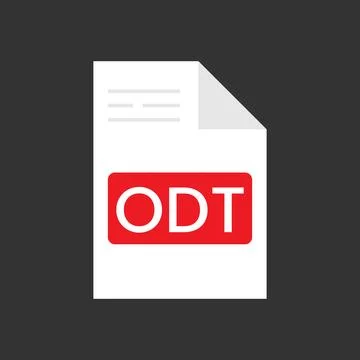 ODT file flat vector icon isolated on a gray background Stock Illustration
