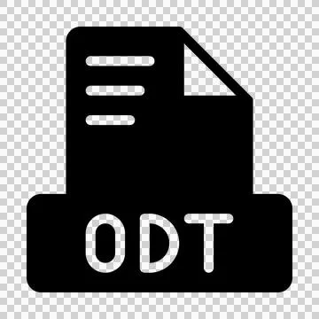 Odt file icon simple design solid style. document text file icon, vector illustr Illustrazione stock