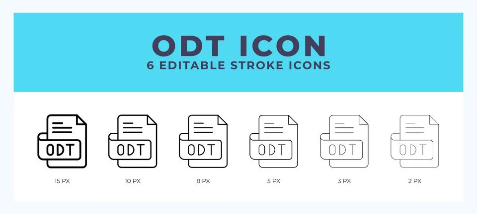 Odt file line icon vector illustration. Trendy styles. Stock Illustration