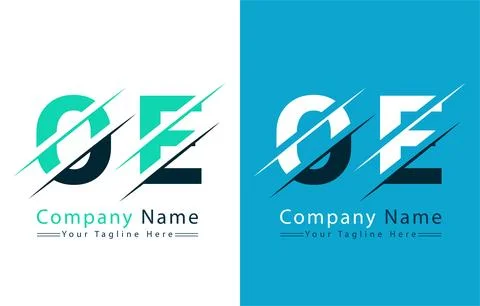 OE Letter Logo Vector Design Concept Elements Illustrazione stock