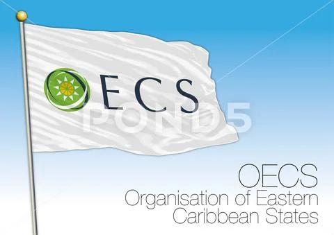 OECS, Organization of Eastern Caribbean States flag Royalty Free