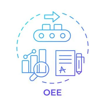 OEE blue gradient concept icon Illustrazione stock