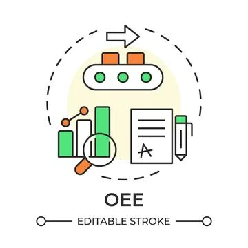 OEE multi color concept icon Illustrazione stock