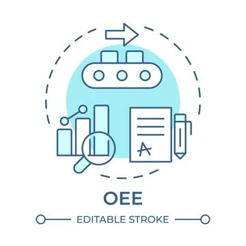 OEE soft blue concept icon Illustrazione stock