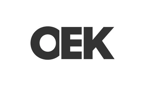 OEK logo design template with strong and modern bold text. Initial based ve.. Illustrazione stock