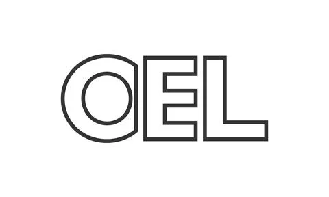 OEL logo design template with strong and modern bold text. Initial based ve.. 스톡 일러스트