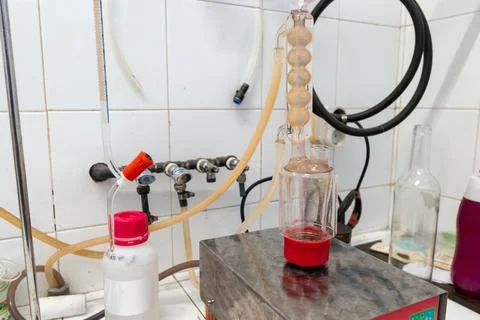 Oenology laboratory analyzing wine samples during harvest season in la rioja Stock Photos