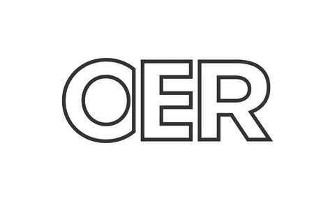 OER logo design template with strong and modern bold text. Initial based ve.. 库存插图