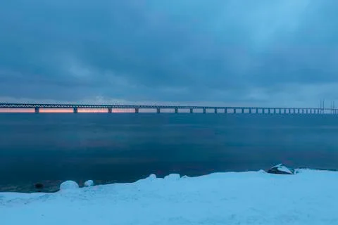 The oeresundsbridge at winter Stock Photos