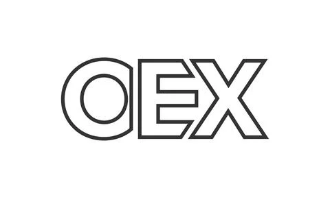 OEX logo design template with strong and modern bold text. Initial based ve.. Stock Illustration