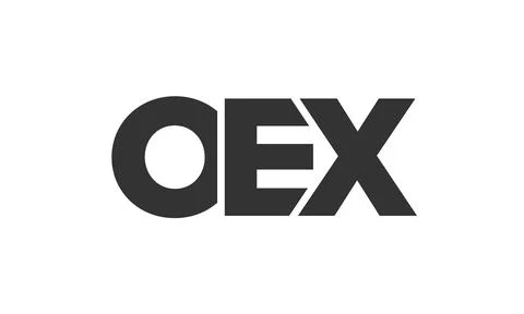 OEX logo design template with strong and modern bold text. Initial based ve.. Illustrazione stock