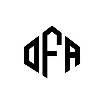 OFA letter logo design with polygon shape. OFA polygon and cube shape logo .. Stock Illustration