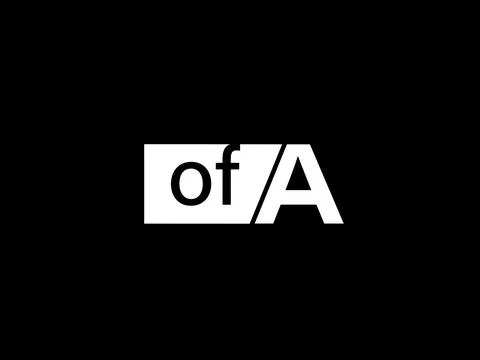 OFA Logo and Graphics design vector art, Icons isolated on black background Illustrazione stock