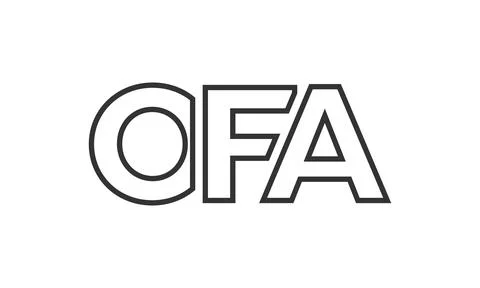 OFA logo design template with strong and modern bold text. Initial based ve.. Stock Illustration