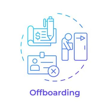 Offboarding blue gradient concept icon Stock Illustration
