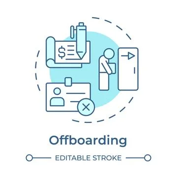 Offboarding soft blue concept icon Stock-Illustration