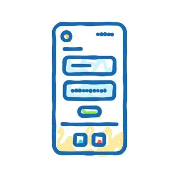 Offboarding ux ui design icon doodle illustration Illustrazione stock