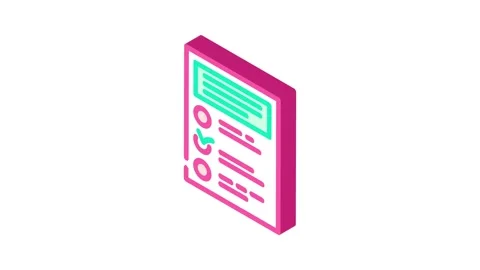 Offboarding ux ui design isometric icon animation Stock Footage 327286517