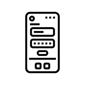 Offboarding ux ui design line icon vector illustration Illustrazione stock