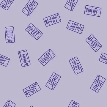 Offboarding ux ui design line seamless pattern Stock Illustration