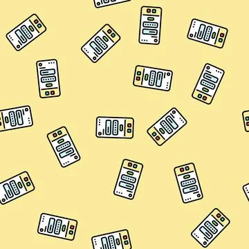 Offboarding ux ui design vector seamless pattern Stock Illustration