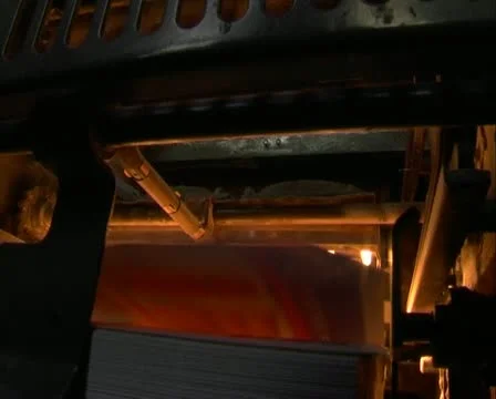 Offcet 4. offset printing machine in operation Stock Footage