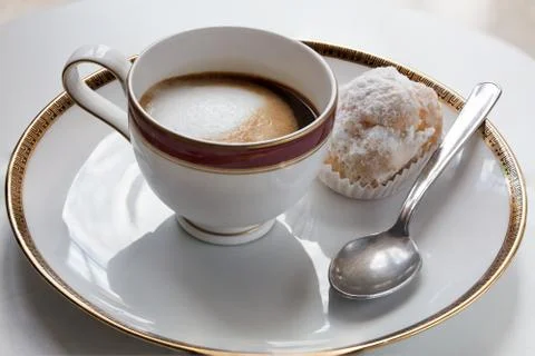 Offee with milk  close up Foto stock