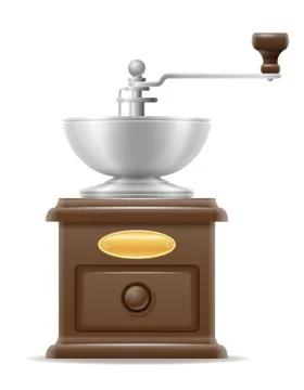 ?offee mill old retro vintage icon stock vector illustration Stock Illustration