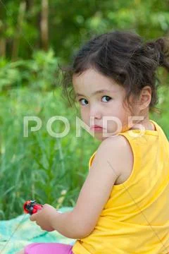 Offended child girl Stock Photos