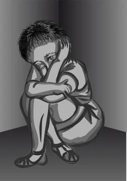 Offended child Stock Illustration