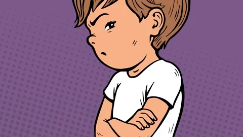 Offended little boy Stock Footage 256596834